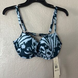 Women’s Gottex Underwire Bikini Top, Size 10, Blue, C Cup